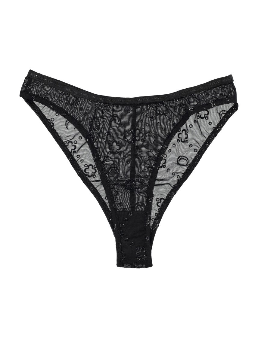 Marine Serre Mesh Flock Brief Glitter