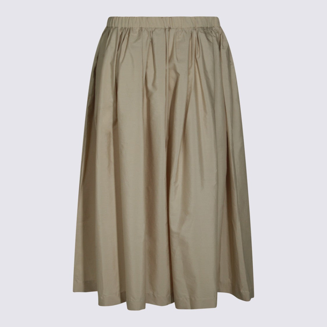 Nine In The Morning Midi Skirt With Gathered Elastic Waistband And Soft Pleats