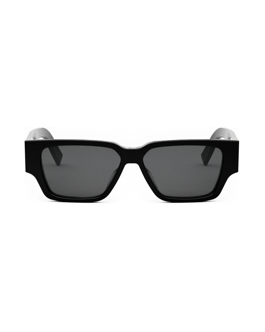 Dior Rectangular Black Sunglasses With Angular Frame