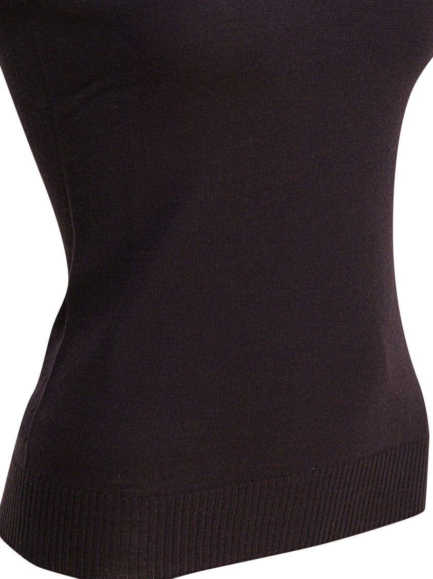 Max Mara Mock Neck Sleeveless Top
