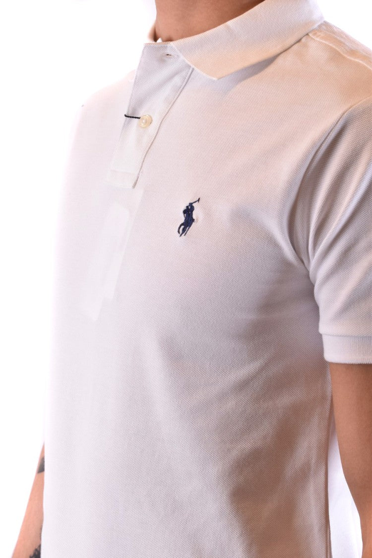 Polo Ralph Lauren Fitted White Polo Shirt With Embroidered Logo