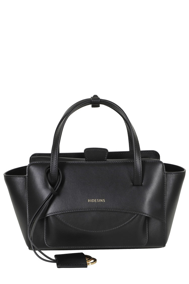 Hidesins Black Small Rectangular Flap S Pocket Leather Shoulder Bag