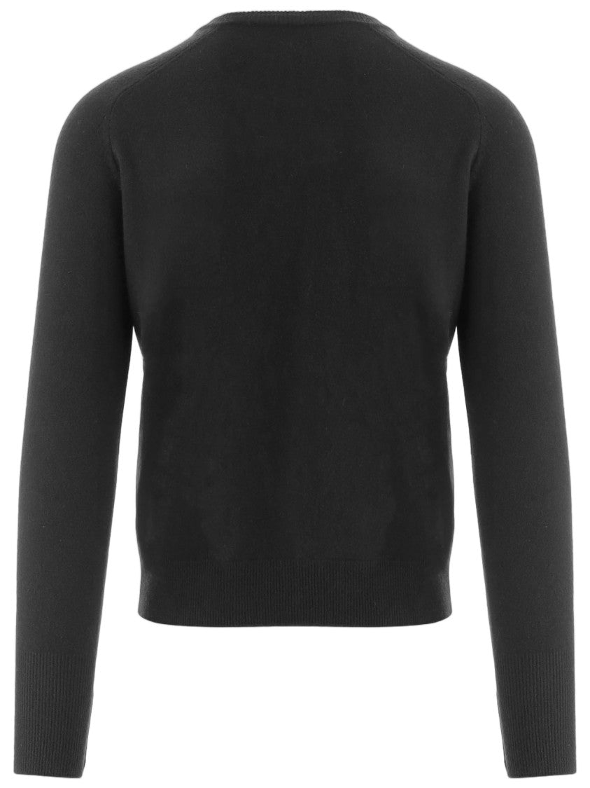 Oliver Lattughi Cashmere Knit Sweater With Crew Neck And Ribbed Details