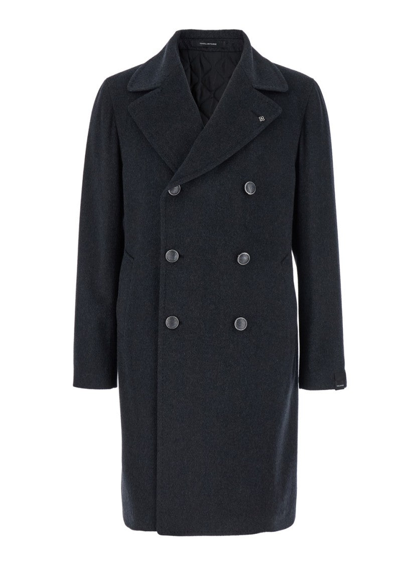 Tagliatore Arden' Grey Double-Breasted Coat