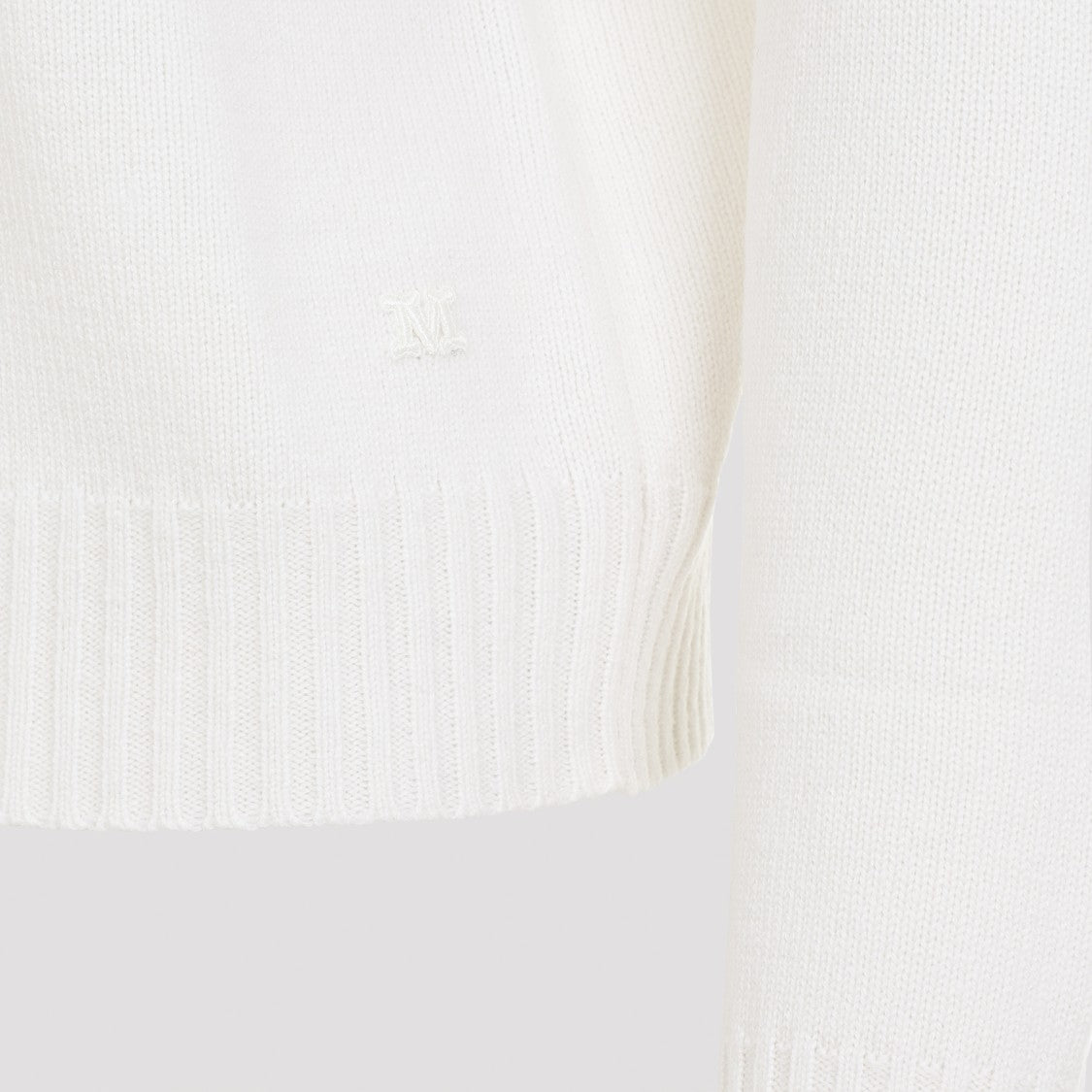 Max Mara Cream White Cashmere Viglio Crewneck Sweater