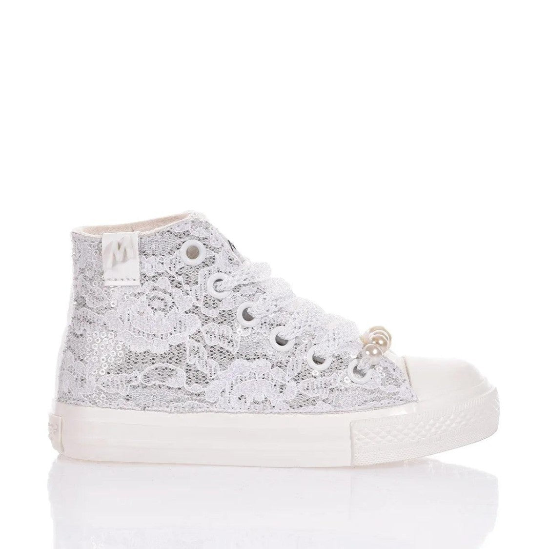 Mimanera High-Top Sneakers With Silver Sequined Design