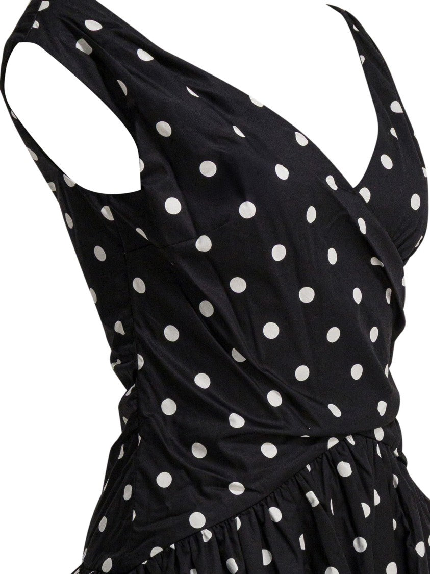 Self-Portrait Polka Dot Flared Dress