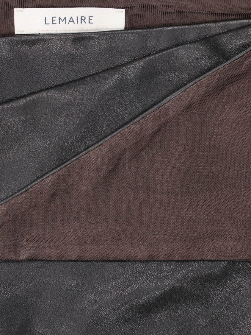 Lemaire Black Lambskin Leather Triangular Scarf