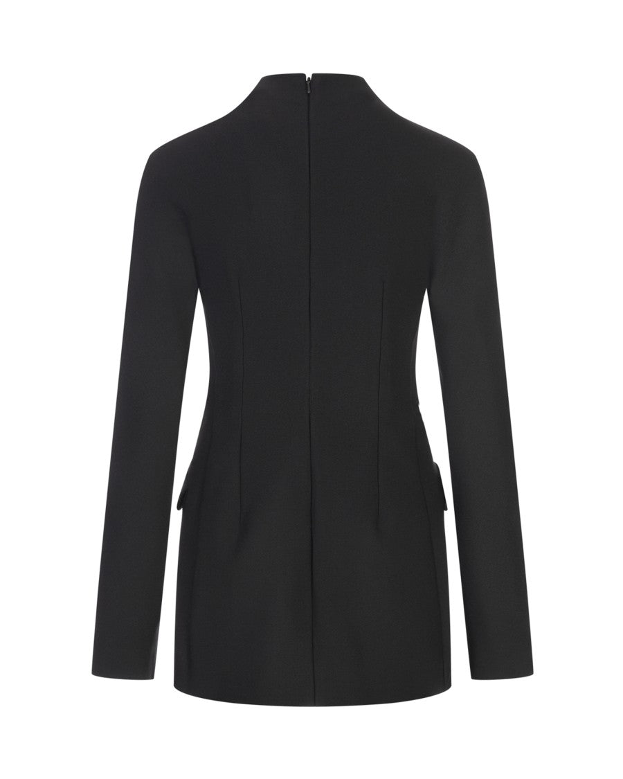 Sportmax Fitted Raised Collar Virgin Wool-Blend Jacket