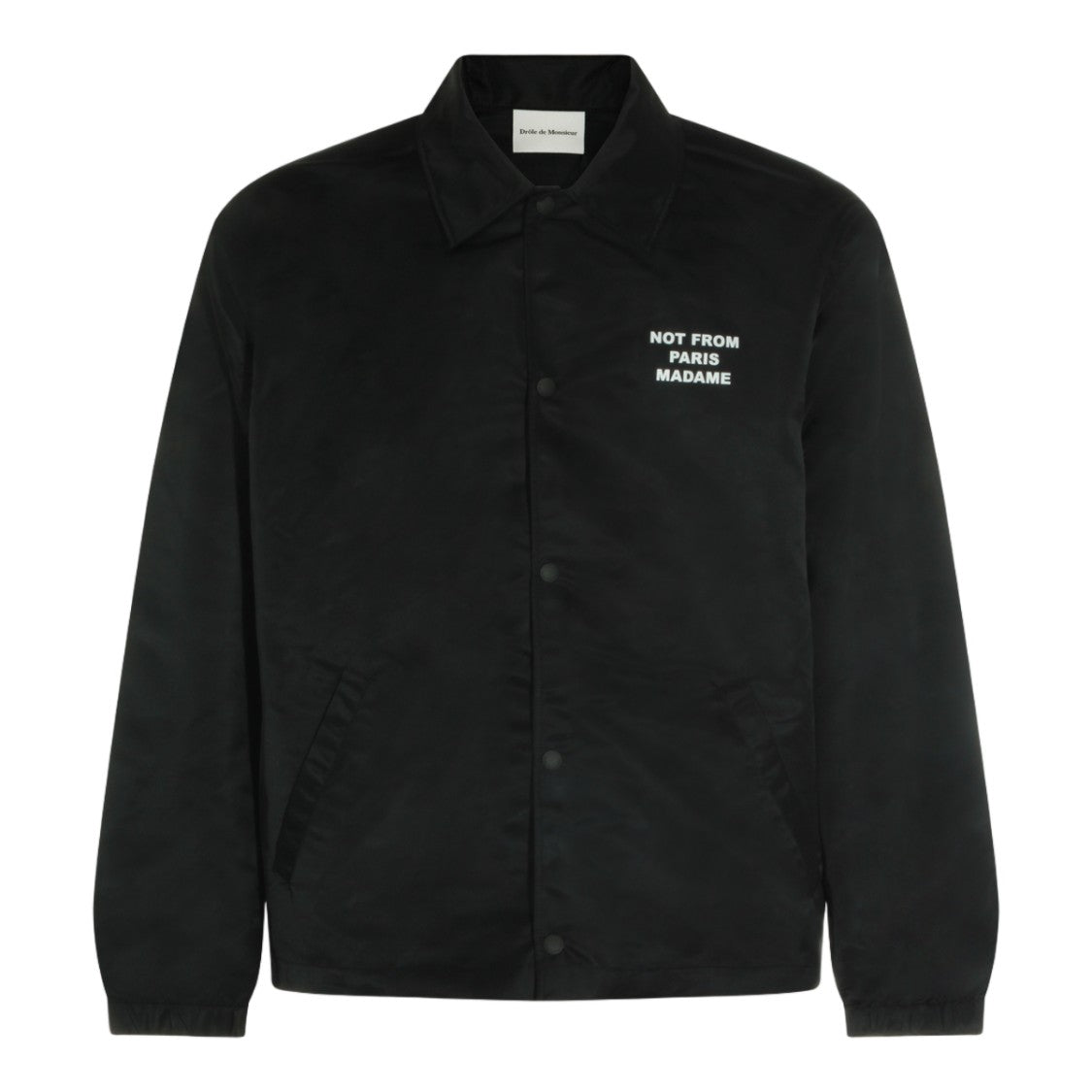 Drôle De Monsieur Minimalistic Black Jacket With Signature Text