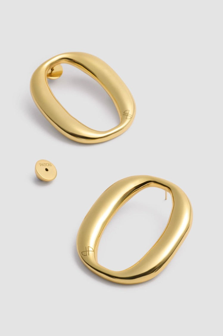 Patou Gold-Plated Oval Earrings