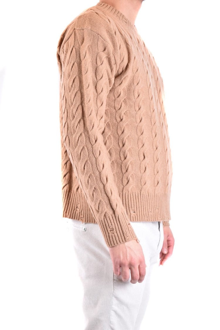 Laneus Cable Knit Sweater In Warm Camel Tone