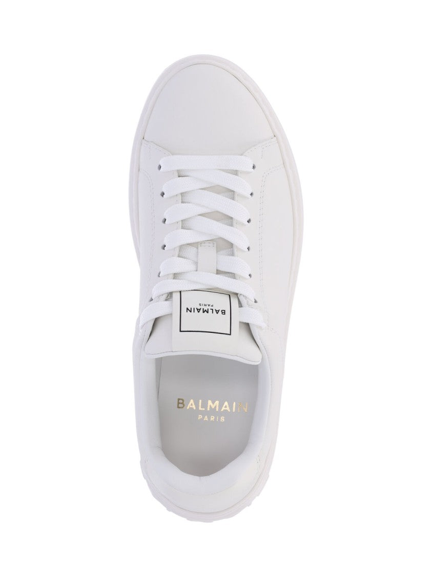 Balmain White B-Court Calfskin Sneakers