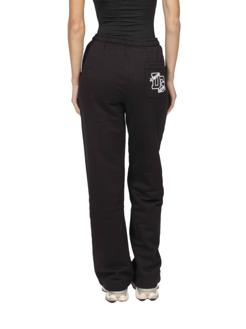 Dolce & Gabbana Embroidered Logo Patch Straight-Leg Sweatpants
