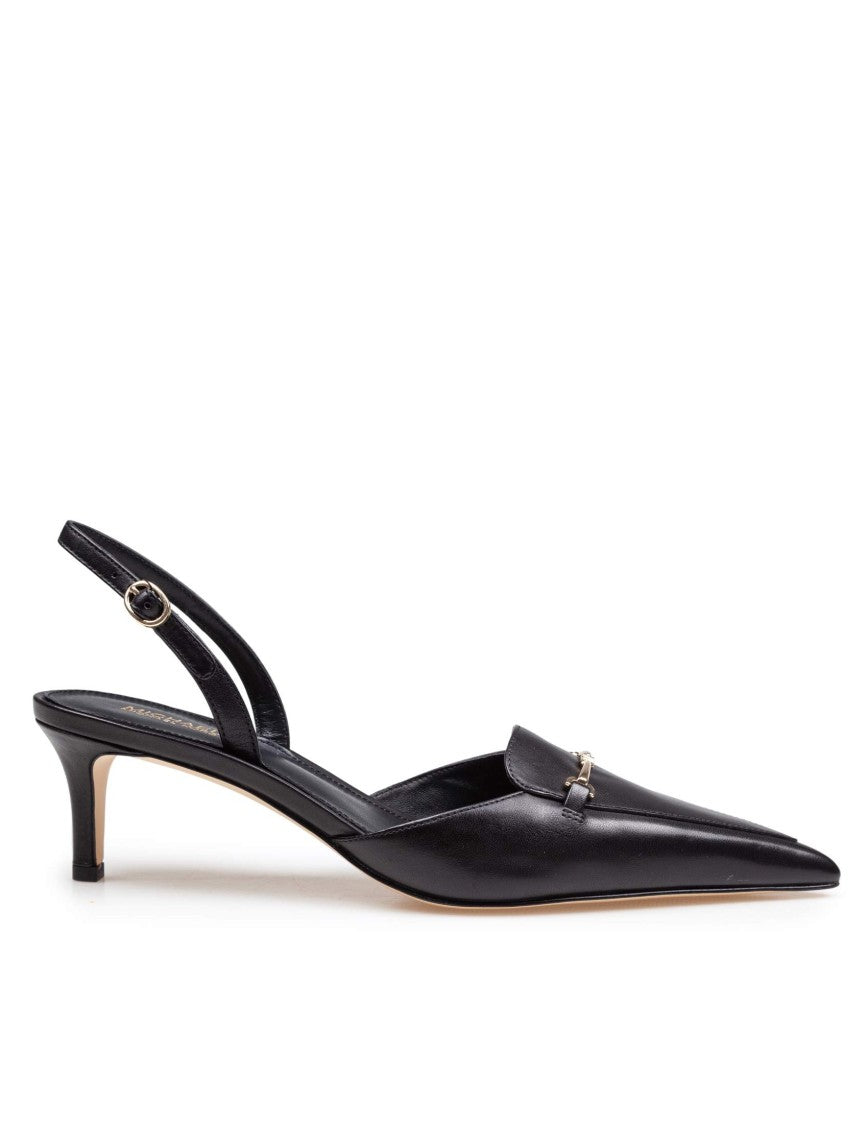Michael Kors Lena Slingback In Black Leather