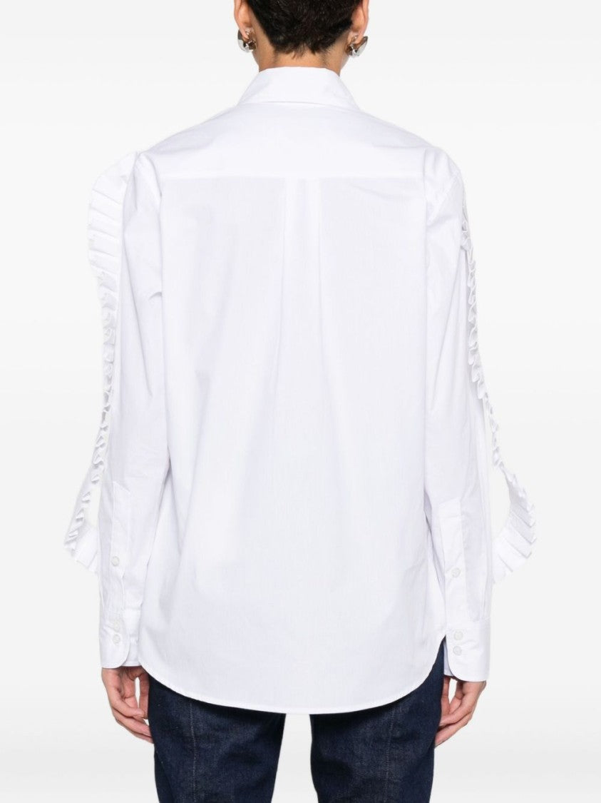 Coperni Ruffled Trim White Cotton Shirt