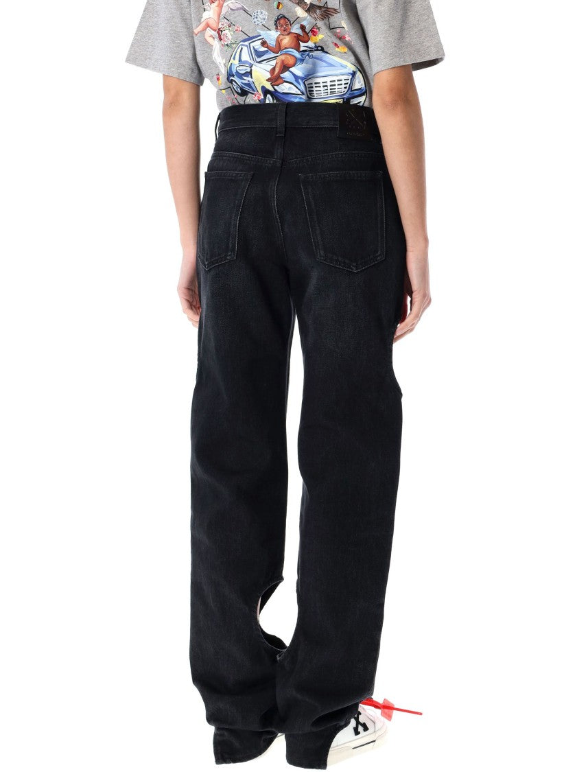 Off-White Relaxed Fit Black Denim Pants