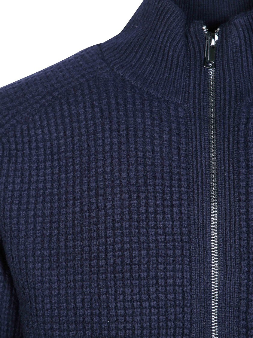 Altea Textured High Collar Full-Zip Sweater