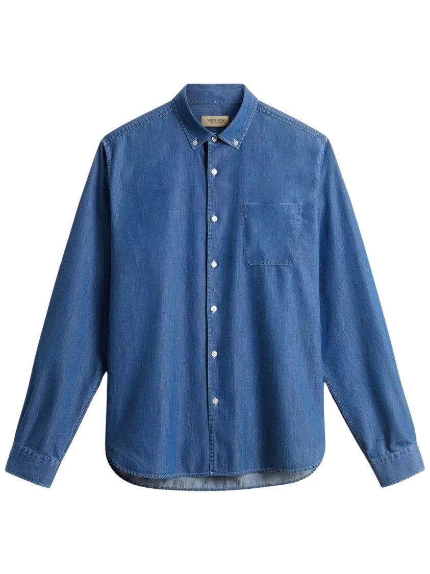 Woolrich Classic Blue Denim Button-Down Shirt