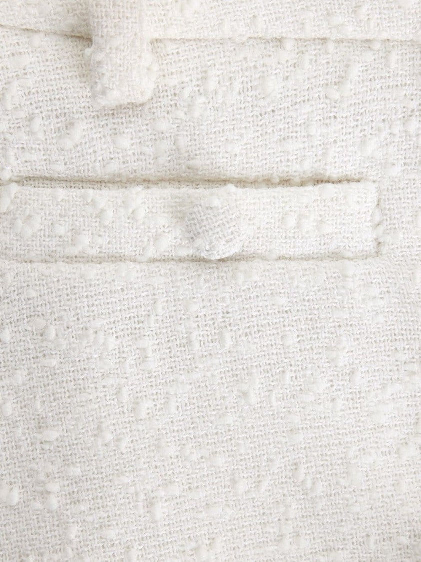 Ami Paris Textured Wool Mini Shorts With Front Pockets