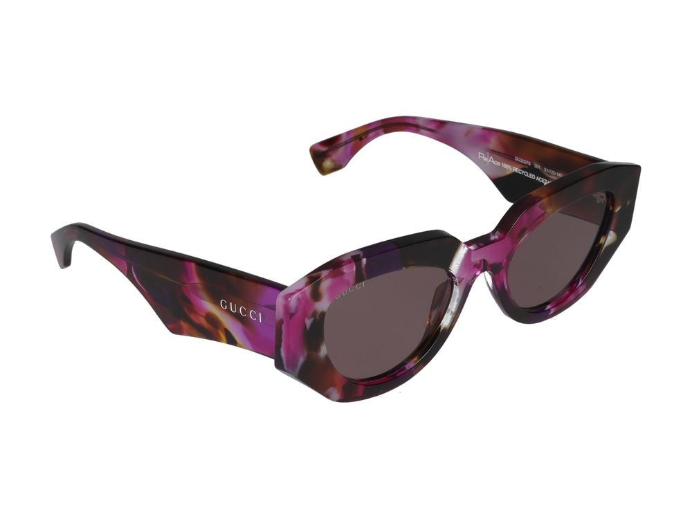 Gucci Havana Bold Oversized Cat-Eye Acetate Sunglasses