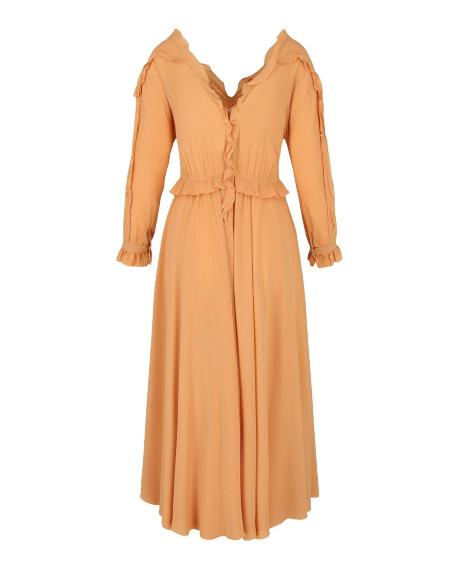 Bottega Veneta Georgette Dress With Ruffle Embellishments