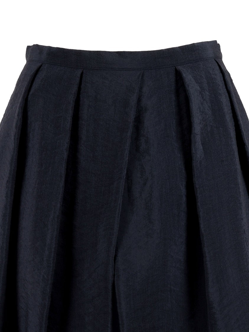 Emporio Armani Black Flared Soft Pleated Skirt