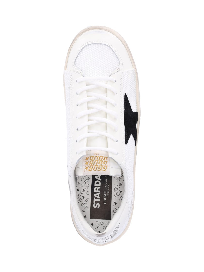 Golden Goose White Stardan Mesh Leather Sneakers
