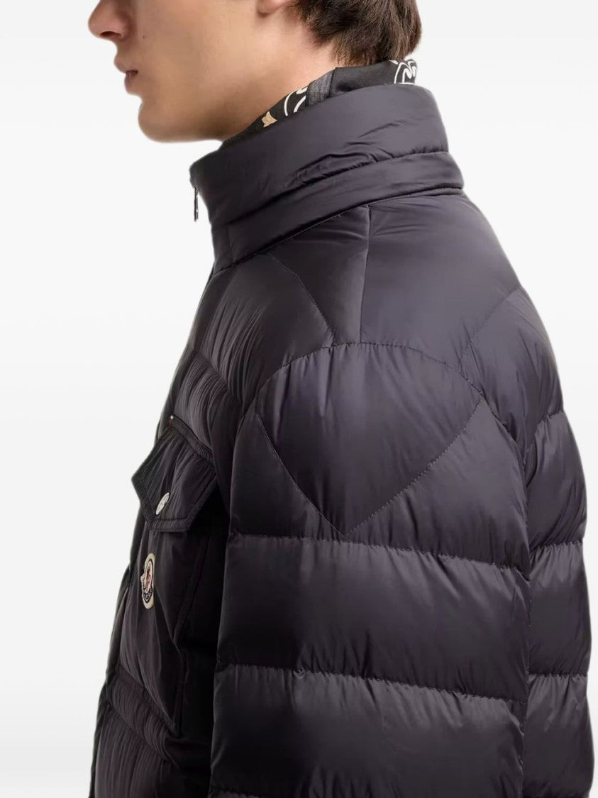 Moncler Padded Quilted High Collar Logo Patch Jacket