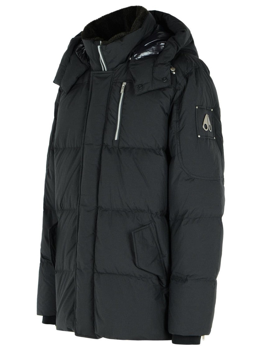 Moose Knuckles Everest 3Q' Black Nylon And Cotton Down Jacket