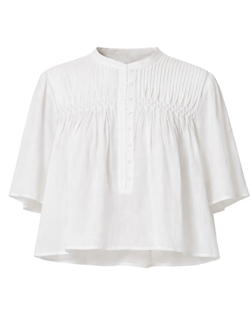 Isabel Marant Étoile Destiny Pleated Smocked Cropped Top