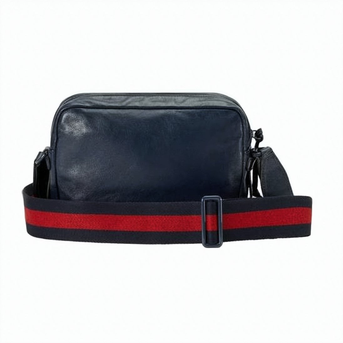 Gucci Smooth Leather Crossbody Bag With Adjustable Striped Strap
