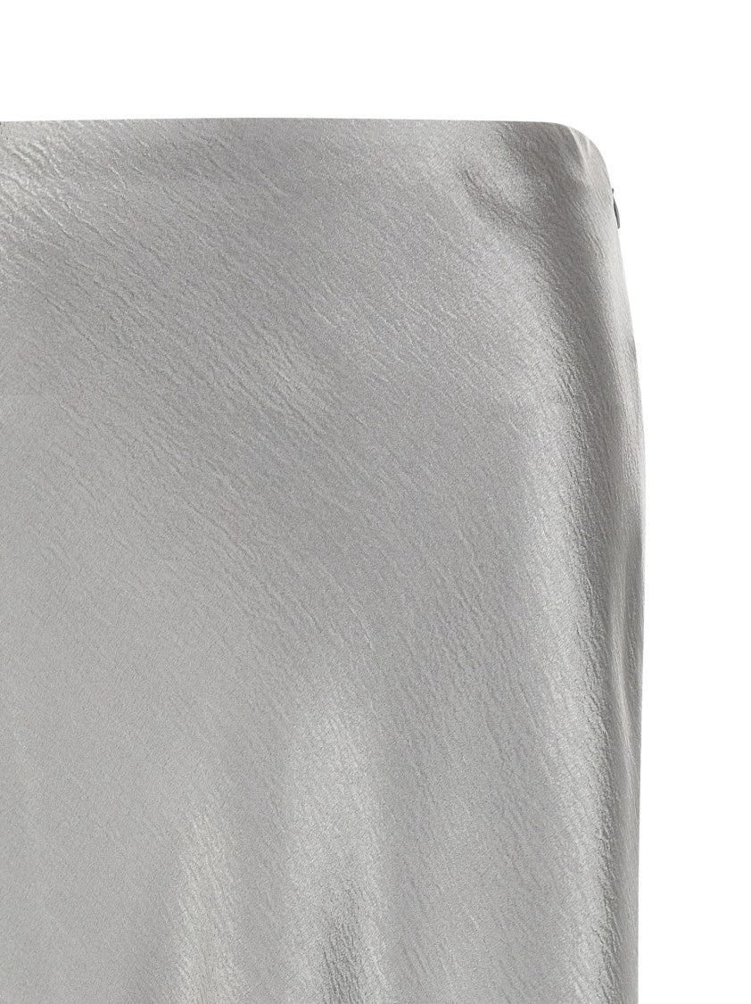 Tory Burch Silk-Effect Satin Midi Skirt With Flared Hem