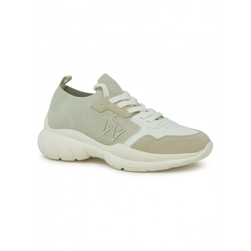 Stuart Weitzman White Calf Leather 5050 Sneaker