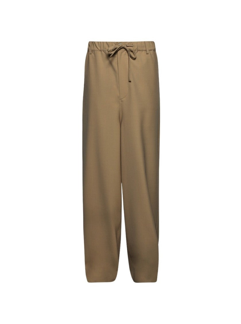Marni Relaxed-Fit Beige Trousers With Drawstring Waist