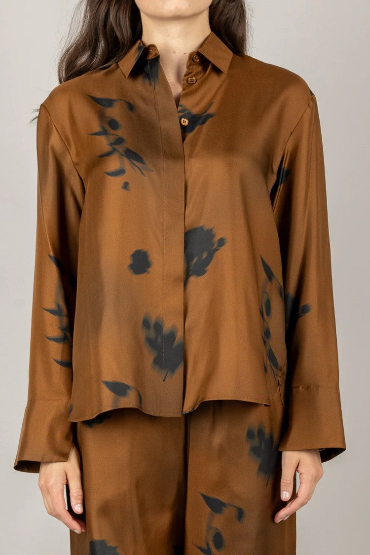 Max Mara Eraclea Silk Blouse With Abstract Floral Design