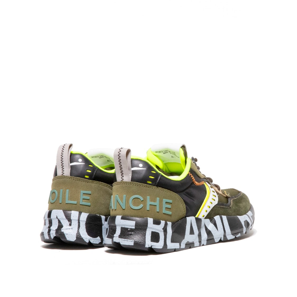 Voile Blanche Club Sneakers In Technical Fabric And Military Green Suede