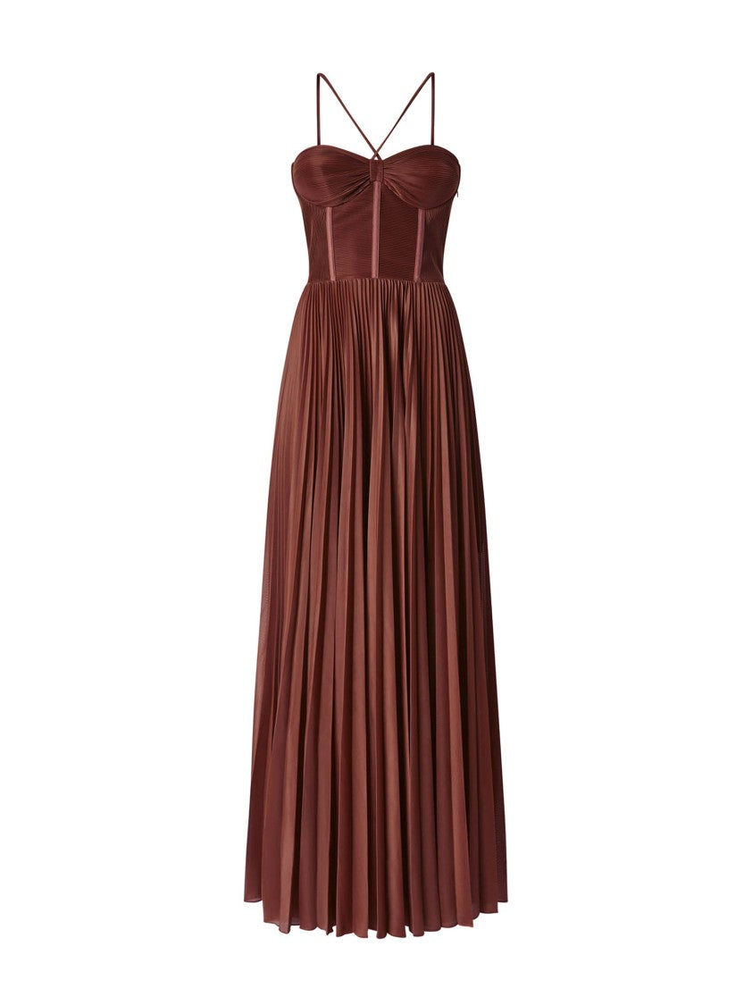 Pinko Cinnamon Pleated Jersey Bustier Dress