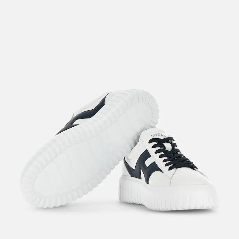 Hogan Navy Accent Chunky Sole Low-Top Sneakers