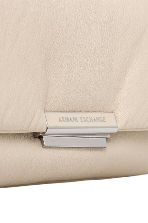Armani Exchange Compact Beige Shoulder Bag With Structured Design