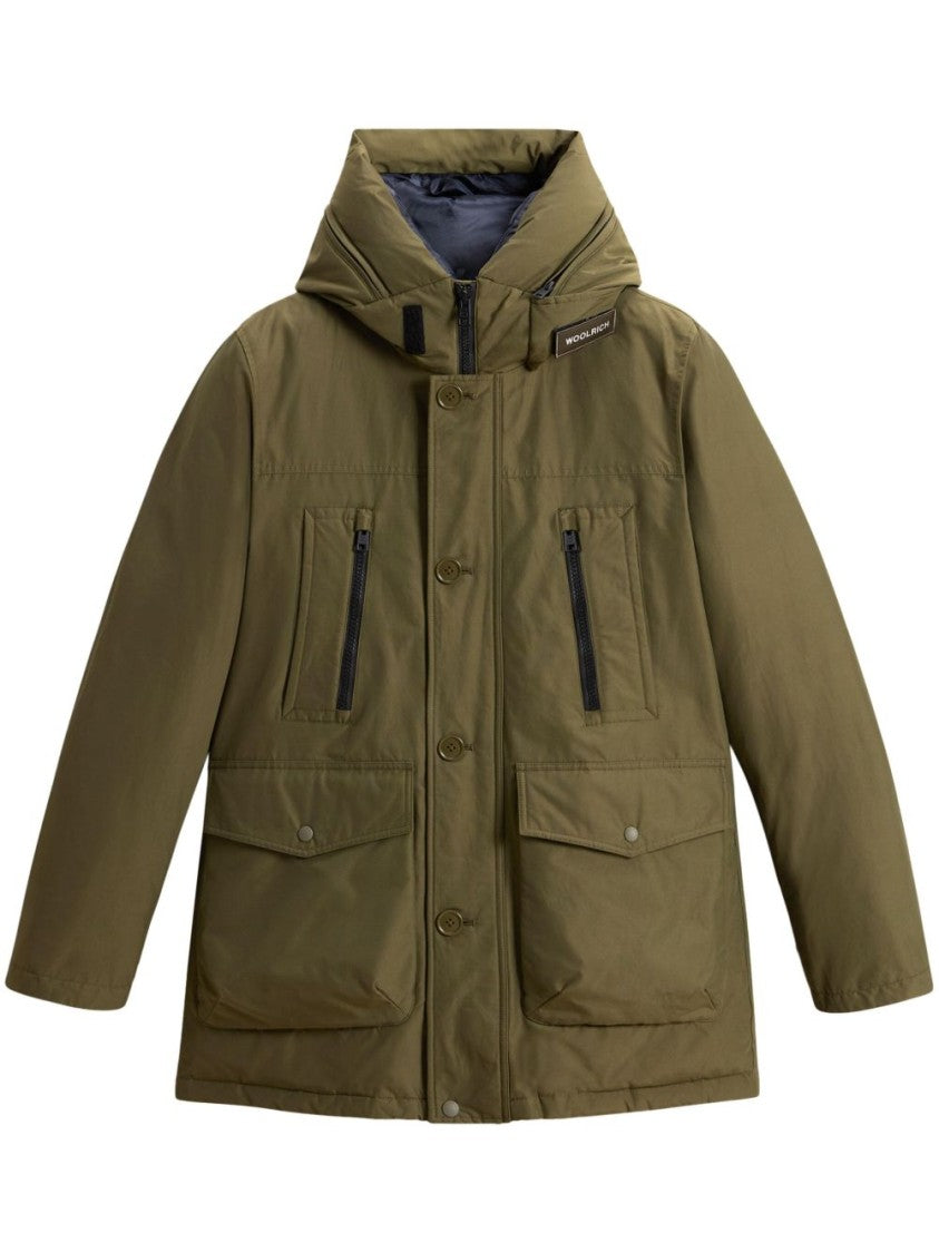 Woolrich Olive Green Cotton-Polyamide Blend Parka