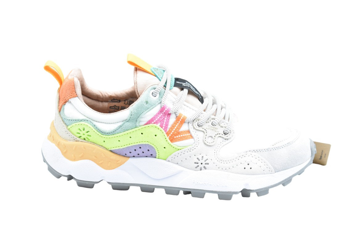 Flower Mountain White Yellow Suede Nylon Low-Top Shoes