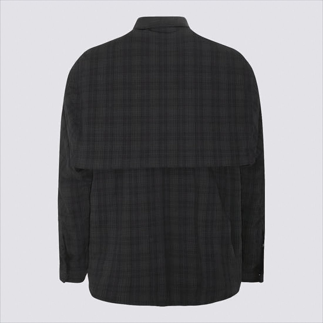 Balenciaga Dark Plaid Long-Sleeve Shirt
