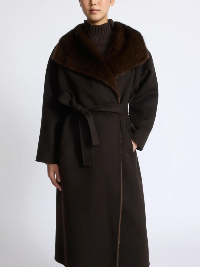 Yves Salomon 120 Cm Brown Double-Faced Wool And Cashmere Coat