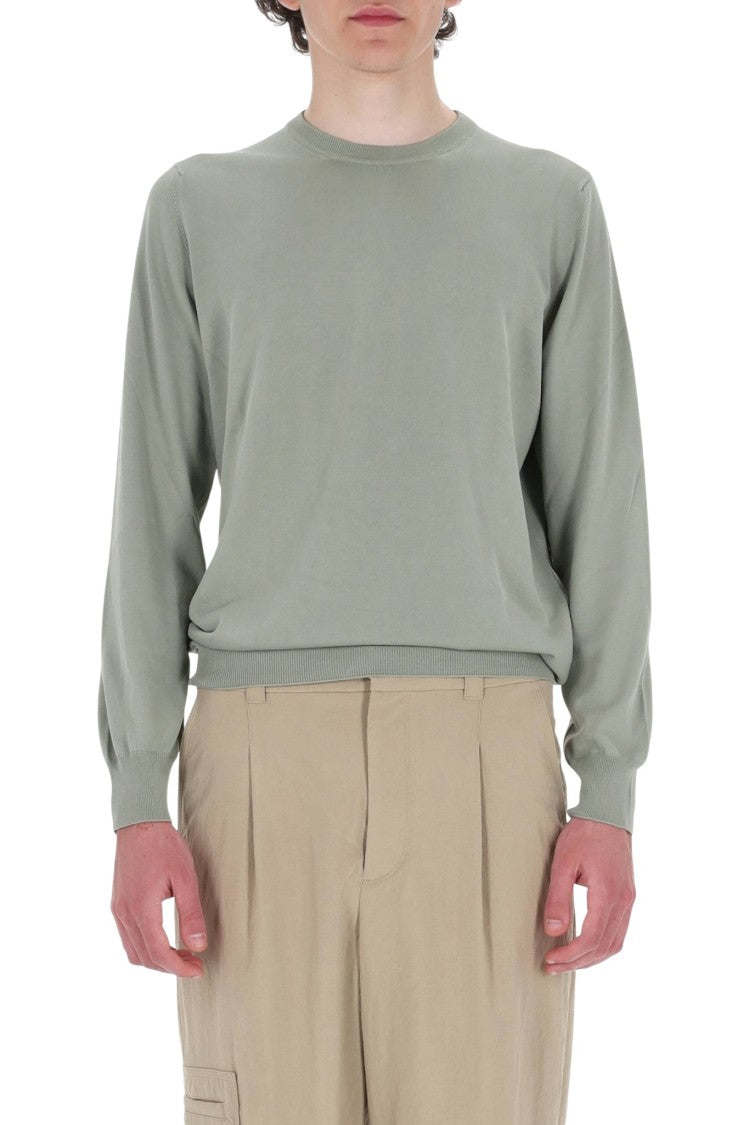 Barba Green Soft Cotton Crewneck Sweater