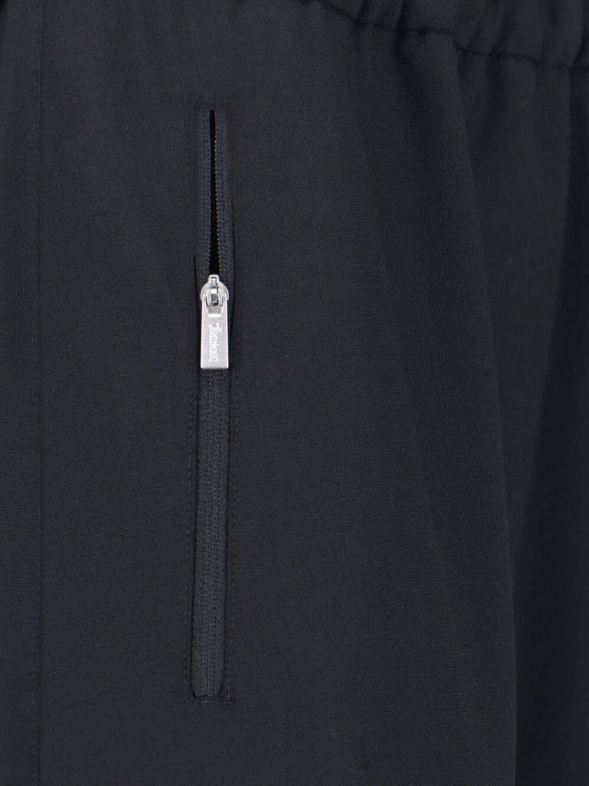 Laminar Black Wide-Leg Wool Blend Laminar Trousers