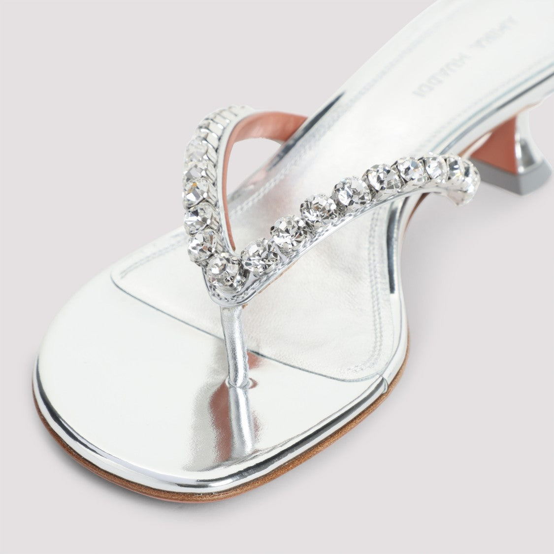 Amina Muaddi Gigi Thong Mirror Sandals