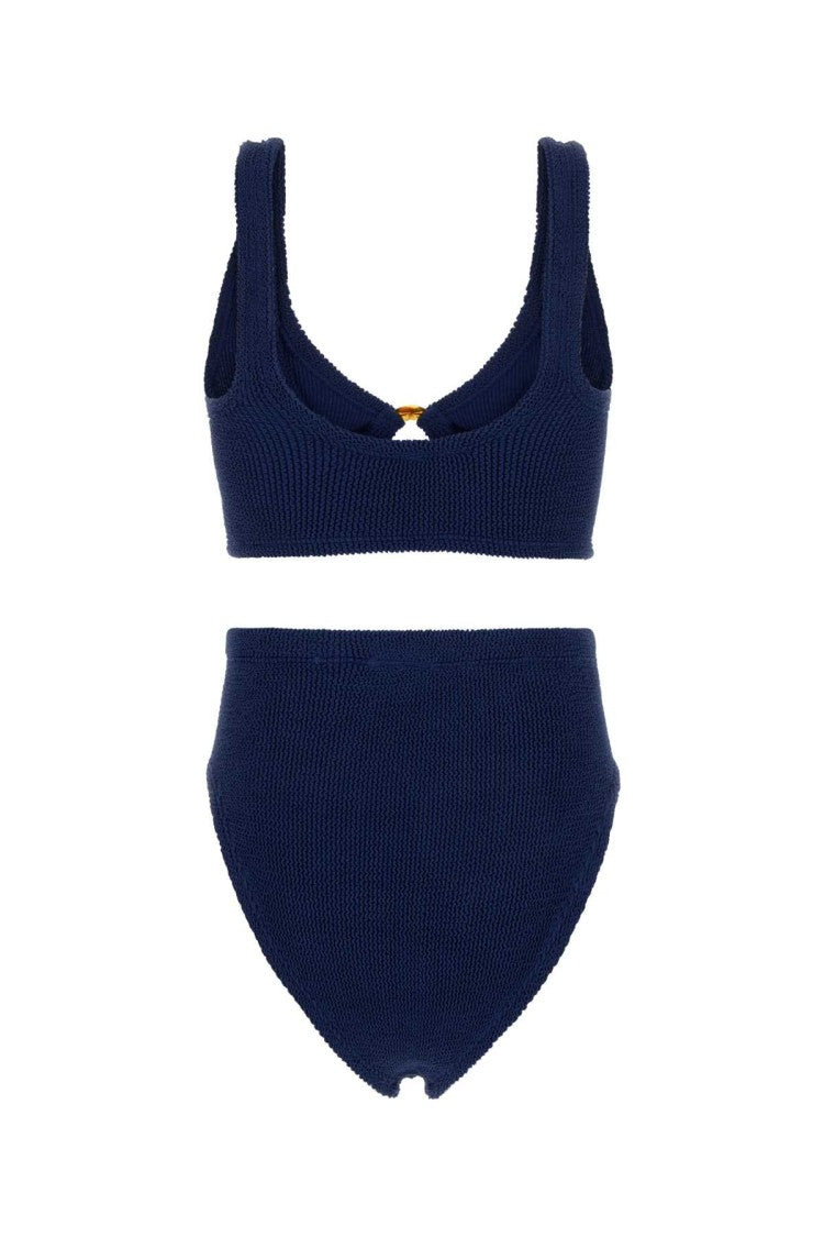 Hunza G Navy Blue Stretch Nylon Nadine Bikini