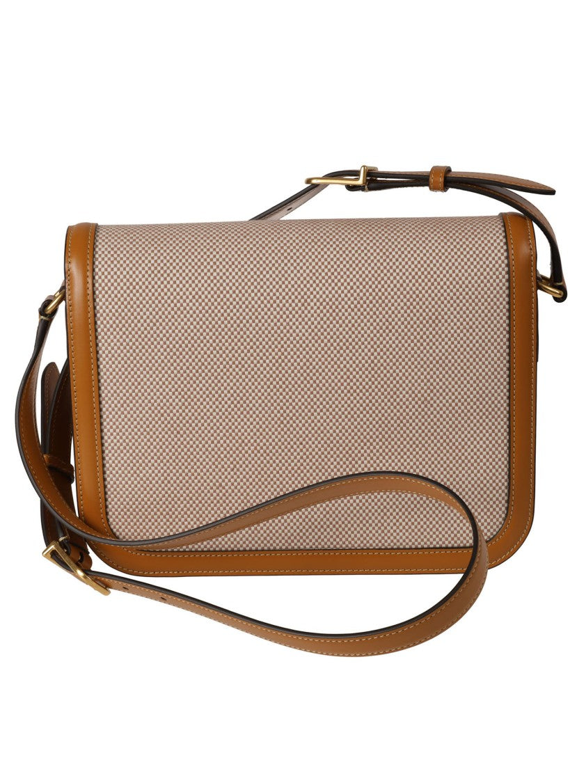 Valentino Garavani Structured Beige Calfskin Shoulder Bag