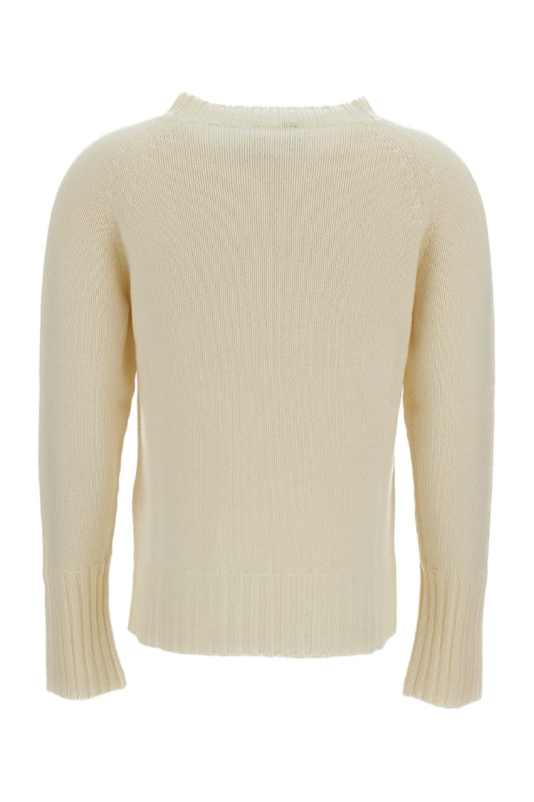 Drumohr Cream Raglan Cashmere Mock-Neck Sweater
